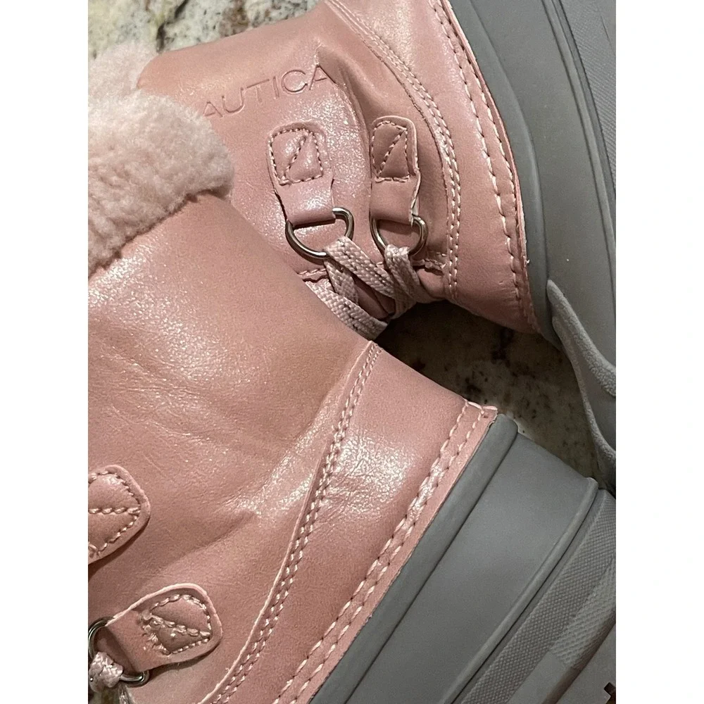 Nautica Ayce Girls Snow Boots Pink Upper Paired Durable Grey Shell Size 11 New